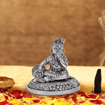 Pure Silver Bal Makhan Gopal Idol Statue (6x6 cm 94.5g)