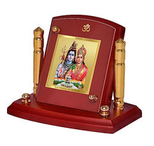 Load image into Gallery viewer, Diviniti 24K Gold Plated Shiv Parvati For Car Dashboard, Home Decor, Table Top, Puja, Gift (7 x 9 CM)
