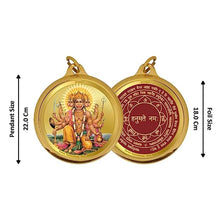 Load image into Gallery viewer, Diviniti 24K Double sided Gold Plated Pendant Panchmukhi  Hanuman &amp; Yantra|18 MM Flip Coin (1 PCS)
