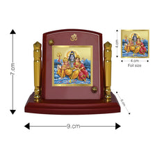 Load image into Gallery viewer, Diviniti 24K Gold Plated Shiv Parivar For Car Dashboard, Home Decor, Table Top, Puja, Gift (7 x 9 CM)

