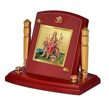Load image into Gallery viewer, Diviniti 24K Gold Plated Durga Mata For Car Dashboard, Home Decor, Puja Room &amp; Gift (7 x 9 CM)
