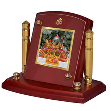 Load image into Gallery viewer, Diviniti 24K Gold Plated Mata Ka Darbar Frame For Car Dashboard, Home Decor, Table Top, Puja Room (7 x 9 CM)

