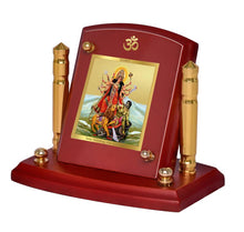 Load image into Gallery viewer, Diviniti 24K Gold Plated Durga Mata For Car Dashboard, Home Decor, Puja Room &amp; Gift (7 x 9 CM)

