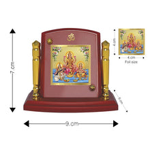 Load image into Gallery viewer, Diviniti 24K Gold Plated Lakshmi Ganesha Saraswati For Car Dashboard, Home Decor, Puja (7 x 9 CM)

