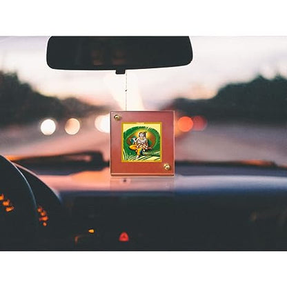 Diviniti 24K Gold Plated Foil Krishna Frame For Car Dashboard, Home Decor, Table Top, Puja (5.5 x 6.5 CM)