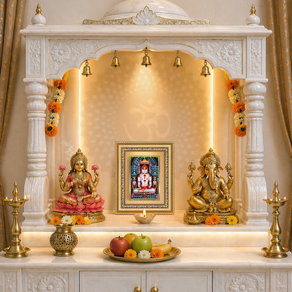 Diviniti 24K Gold Plated Adinath Divine Wall and Table Top Frame for Home Mandir & Office Decor | Premium Jain Spiritual Gift