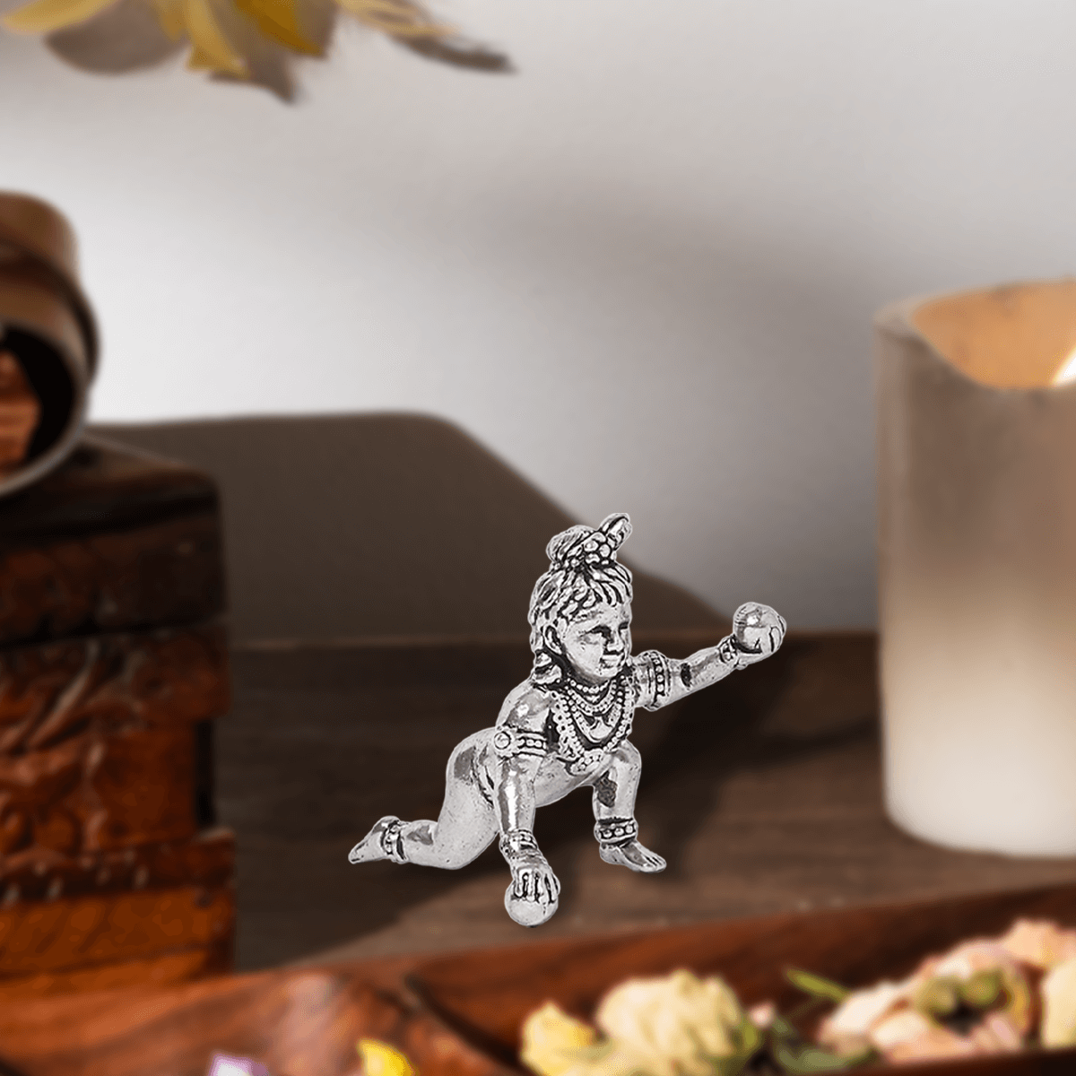 Pure Silver Sitting Bal Gopal Idol (2.5x5 cm 36.5g)