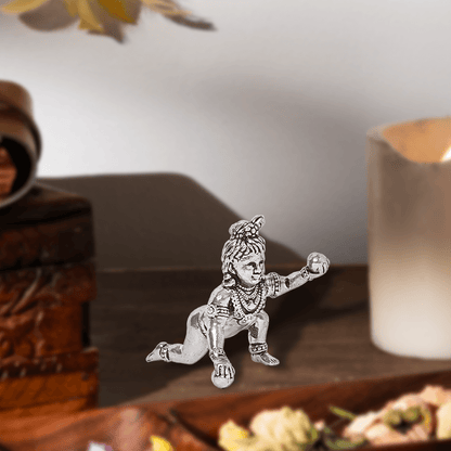 Pure Silver Sitting Bal Gopal Idol (2.5x5 cm 36.5g)
