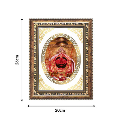 Salasar Balaji Divine Hanuman Sacred Faith & Wish Fulfillment Royal Tabletop Frame in 24K Gold Plated Foil