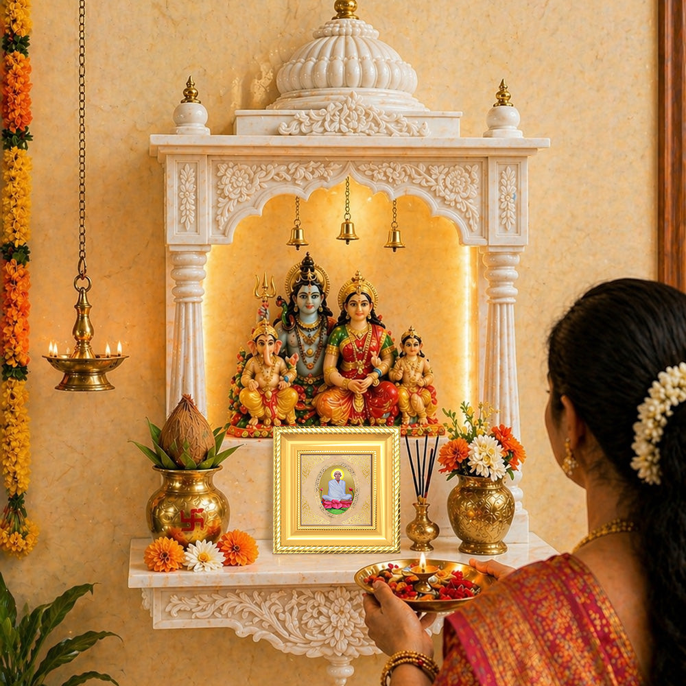 Ram Thakur | Divine Spiritual Saint Royal Tabletop Photo Frame in 24K Gold Plated Foil