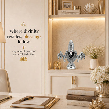 Diviniti 999 Silver Plated Tirupati Balaji Idol with Premium Gift Box