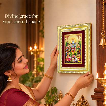 24K Gold-Plated Satyanarayan Frame | Premium Gift Box | 21.5x17.5 CM