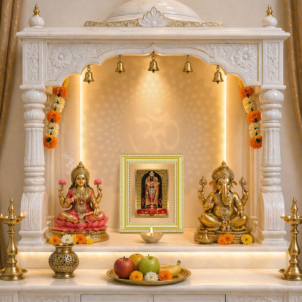 Diviniti 24K Gold Plated Ram Lalla (Classic) Divine Wall and Table Top Frame for Home Mandir & Office Decor | Luxury Spiritual Gift