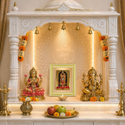 Diviniti 24K Gold Plated Ram Lalla (Classic) Divine Wall and Table Top Frame for Home Mandir & Office Decor | Luxury Spiritual Gift