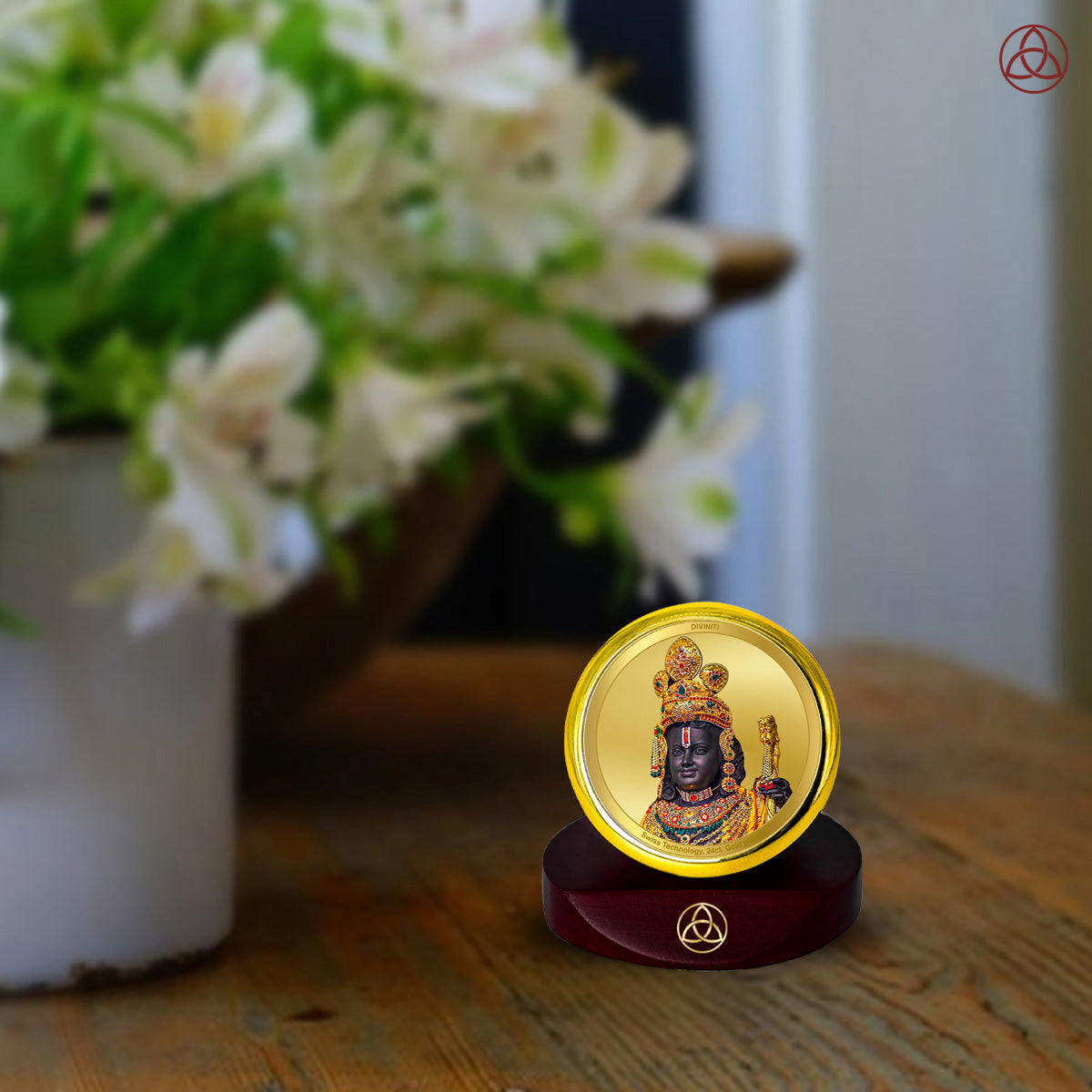 Ram Lalla | Divine Child Form of Lord Ram at Ayodhya Temple Car Dashboard Frame in 24K Gold Plated Foil