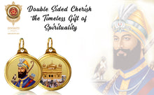 Load image into Gallery viewer, Diviniti 24K Double sided Gold Plated Pendant Guru Gobind Singh  &amp; Golden Temple|18 MM Flip Coin (1 PCS)
