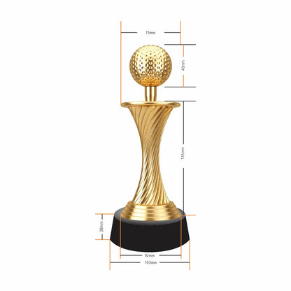 24K Gold Plated Swing Golf Trophy to Victory Round Trophy of Excellence for Golfers