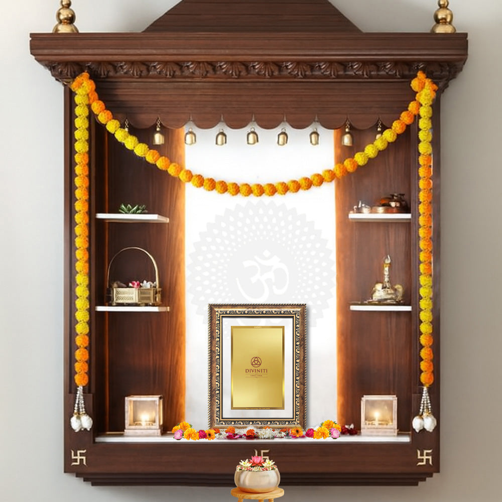Diviniti Double Glass Frame Personalised Tabletop and Wall Photo Frame in 24K Gold Plated Foil