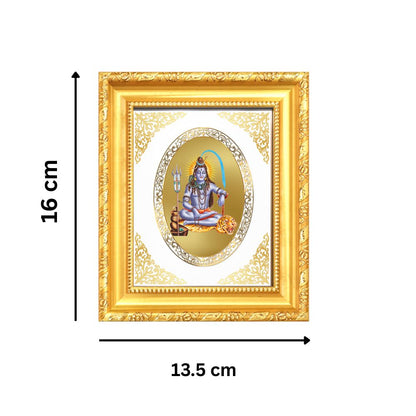Lord Shiva (Mahadev) Divine Transformation & Protection Sacred Royal Tabletop Frame in 24K Gold Plated Foil