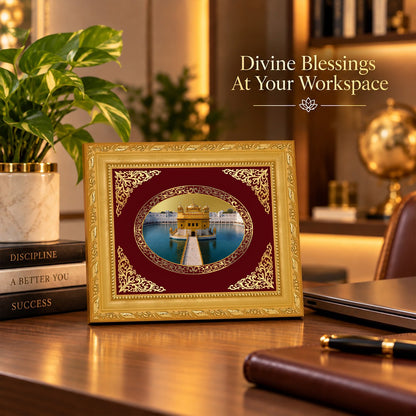 24K Gold-Plated Golden Temple BG Frame | Premium Gift Box | 16 X 13.5 CM