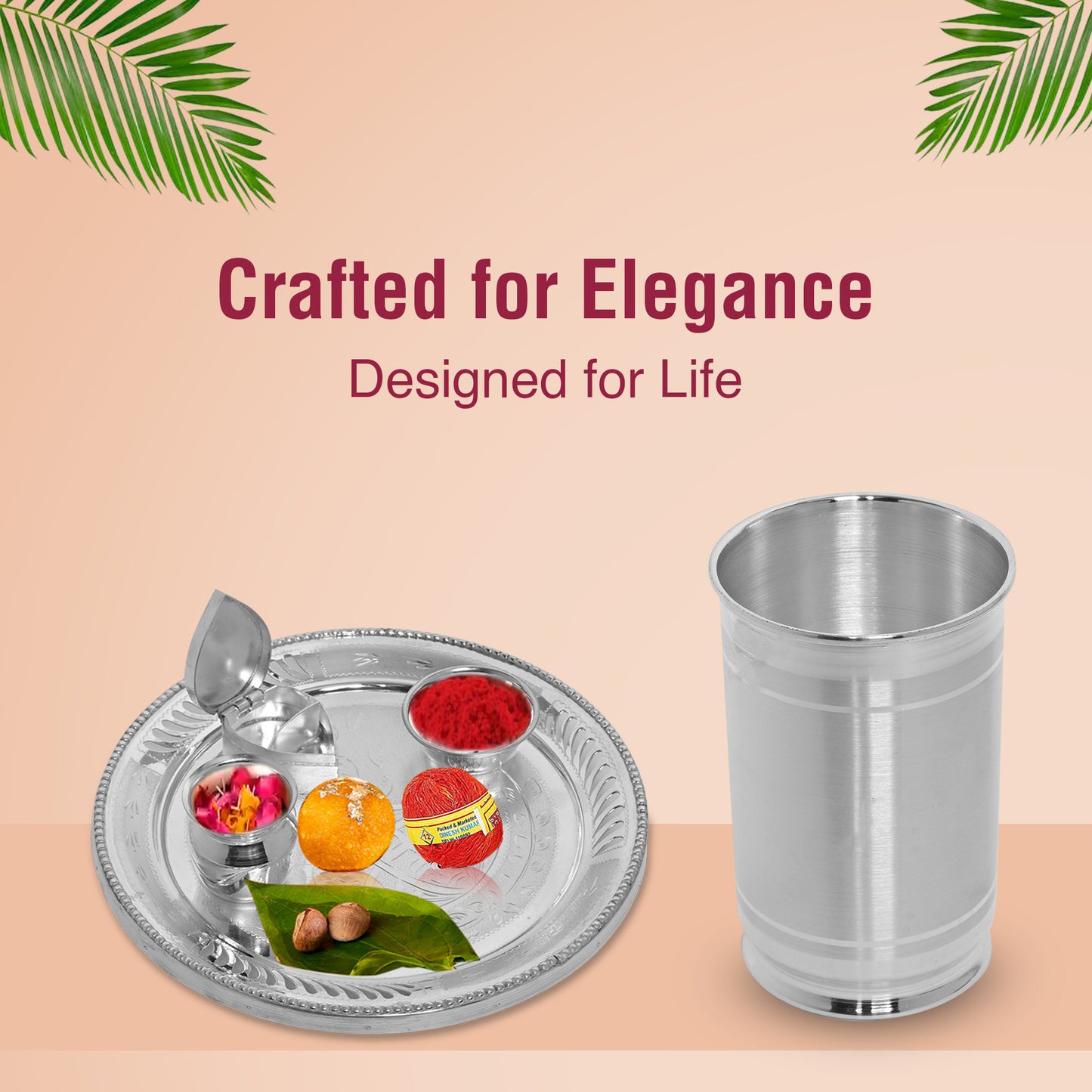 DIVINITI 925 Pure Silver Glass for Pooja and Gifting Mandir Puja Purpose (78g)