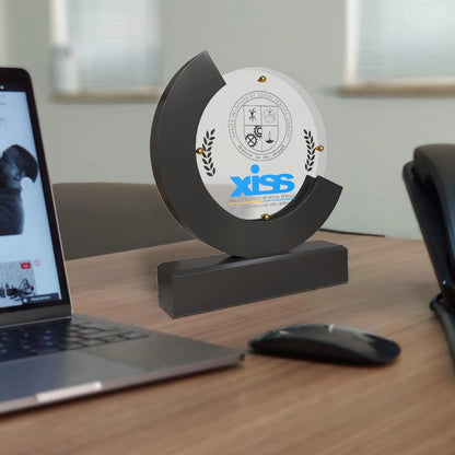 Luxury MDF & Acrylic Moon Personalized Trophy Elegant Round Centerpiece Award with Custom Engraving