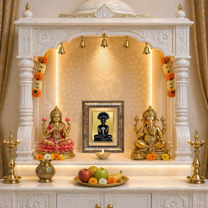 Diviniti 24K Gold Plated Parshvanath (Classic) Divine Wall and Table Top Frame for Home Mandir & Office Decor | Luxury Spiritual Gift