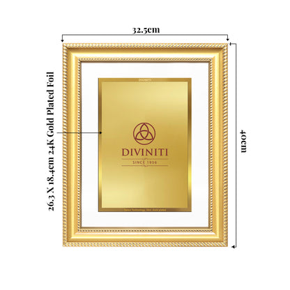 Diviniti Double Glass Frame Personalised Wall Photo Frame in 24K Gold Plated Foil | DG-056-S3.5