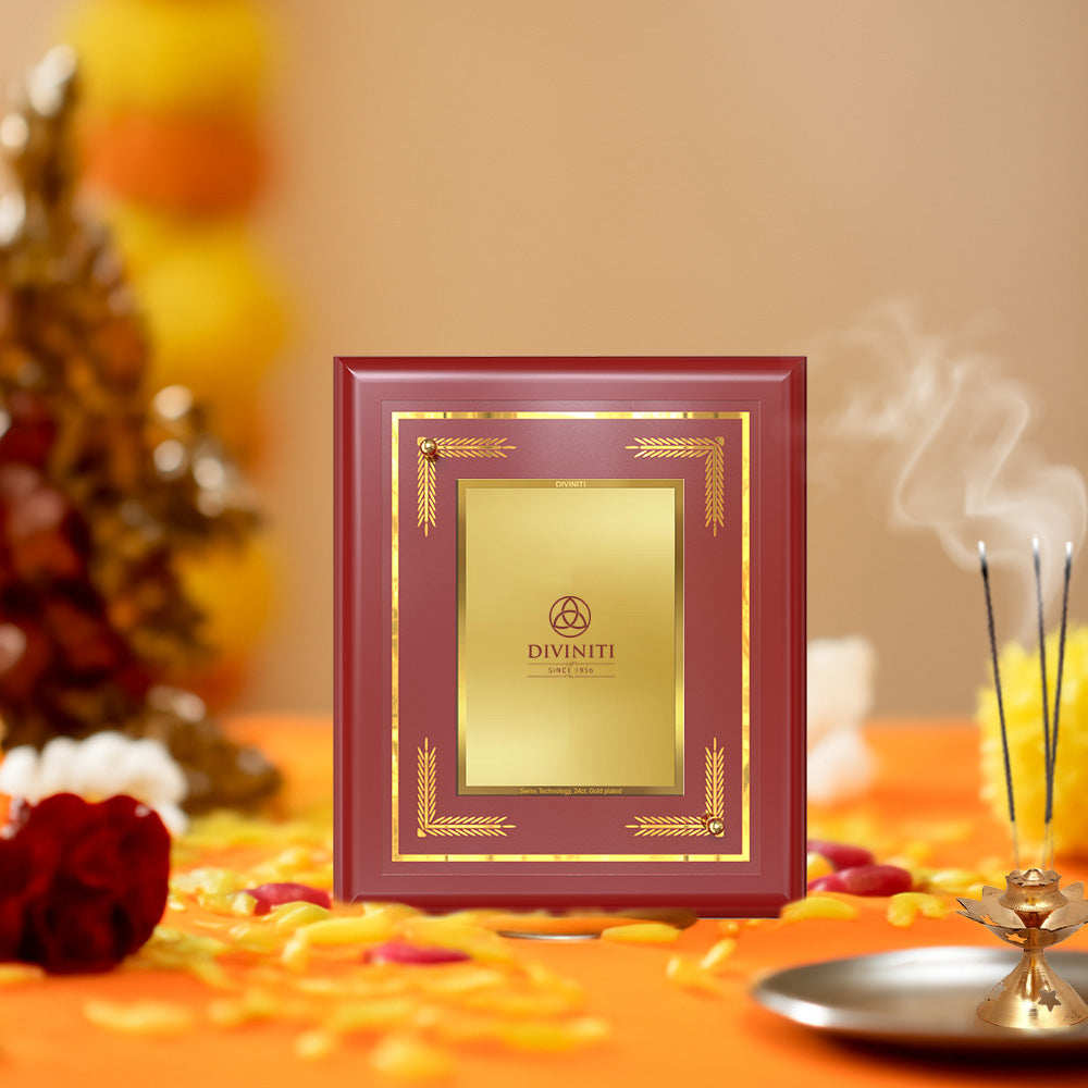 Diviniti MDF Frame Personalised Tabletop Photo Frame in 24K Gold Plated Foil