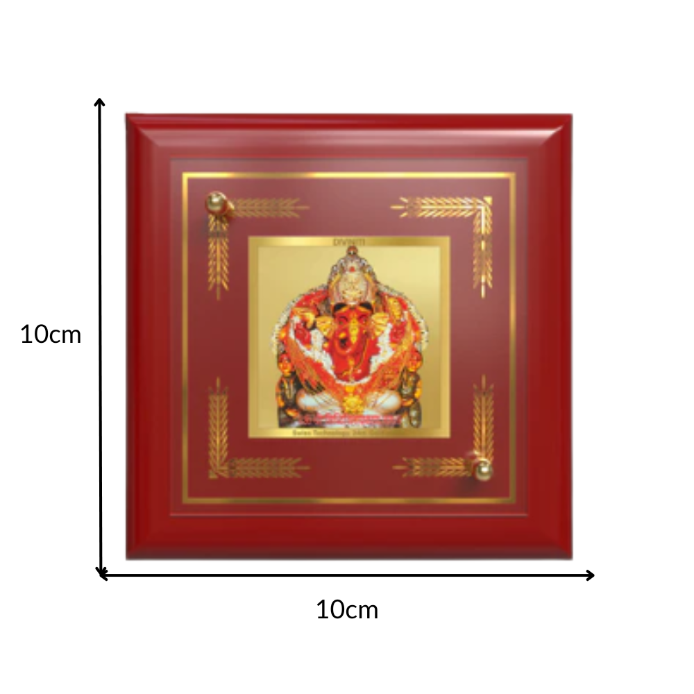 Lord Siddhivinayak | Giver of Auspicious Beginnings & Fulfilled Wishes Tabletop Frame in 24K Gold Plated Foil