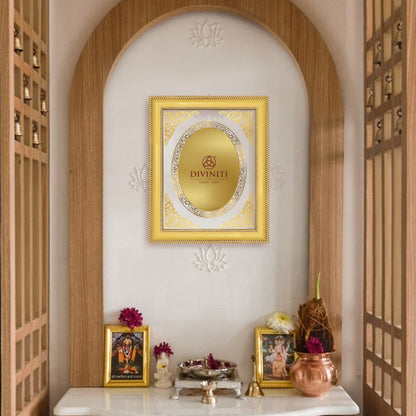 Diviniti Double Glass Frame Personalised Wall Mount Photo Frame in 24K Gold Plated Foil