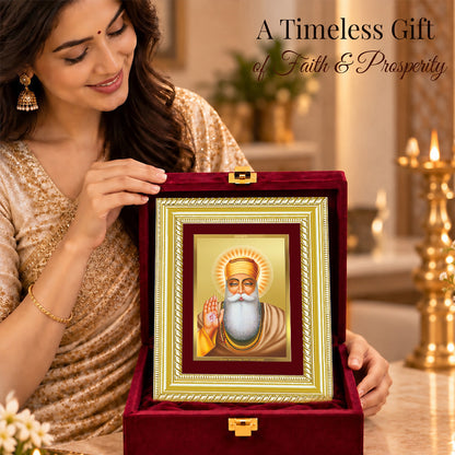 24K Gold-Plated Guru Nanak Frame | Premium Gift Box | 17.5x21.5 CM