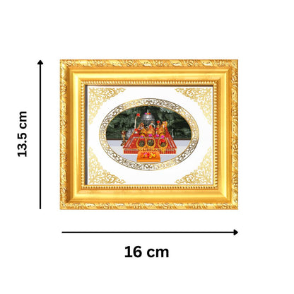 Mata Ka Darbar Divine Vaishno Devi Sacred Shakti & Blessings Royal Tabletop Frame in 24K Gold Plated Foil
