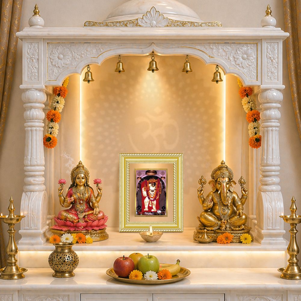Diviniti 24K Gold Plated Mehndipur Balaji (Classic) Divine Wall and Table Top Frame for Home Mandir & Office Decor | Luxury Spiritual Gift