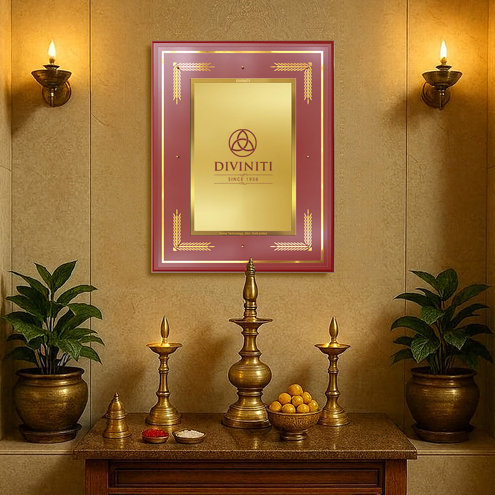 Diviniti MDF Frame Personalised Wall Mount Photo Frame in 24K Gold Plated Foil