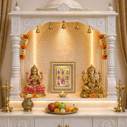 Diviniti 24K Gold Plated Ashtalakshmi Divine Wall and Table Top Frame for Home Mandir & Office Decor | Luxury Spiritual Gift