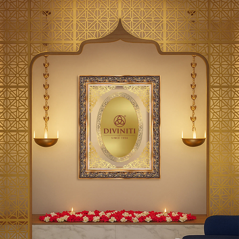 Diviniti Double Glass Frame Personalised Wall Photo Frame in 24K Gold Plated Foil