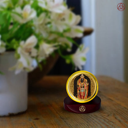 Ram Lalla | Divine Child Form of Lord Ram at Ayodhya Temple Car Dashboard Frame in 24K Gold Plated Foil