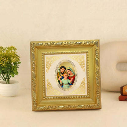 Holy Family | Sacred Christian Family Royal Tabletop Photo Frame in 24K Gold Plated Foil