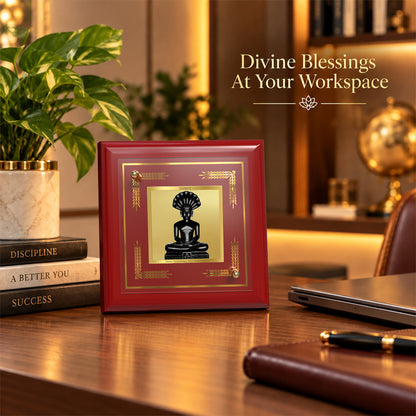 24K Gold-Plated Lord Parshwanath Ji MDF Frame | Premium Gift Box | 10x10 CM
