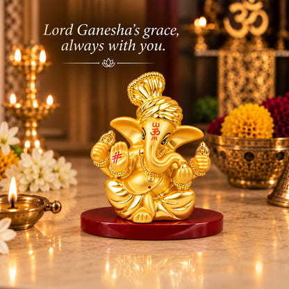 DIVINITI 999 Silver-Plated Lord Ganesha Idol | Car & Home Décor | Gift Box | 7x7 CM