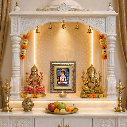 Diviniti 24K Gold Plated Adinath Divine Wall and Table Top Frame for Home Mandir & Office Decor | Premium Jain Spiritual Gift