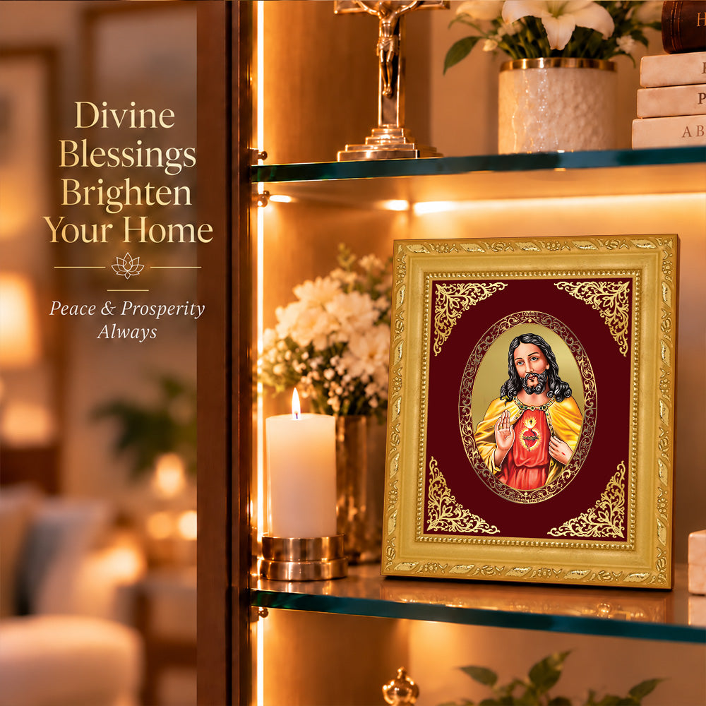 24K Gold-Plated Jesus Christ BG Frame | Premium Gift Box | 16 X 13.5 CM