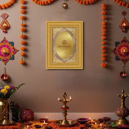 Diviniti Double Glass Frame Personalised Wall Photo Frame in 24K Gold Plated Foil