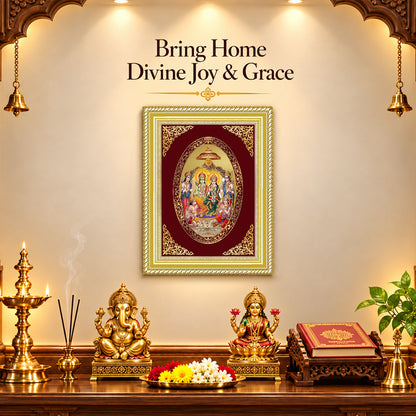 24K Gold-Plated Ram Darbar Frame | Premium Gift Box | 35x27 CM