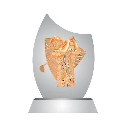 Premium 24K Gold Plated Golf Trophy | Personalized Award for Golfers