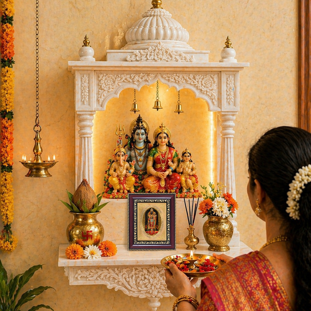 Diviniti 24K Gold Plated Ram Lalla (ROYAL) Divine Table Top Frame for Home Mandir & Office Decor | Luxury Spiritual Gift