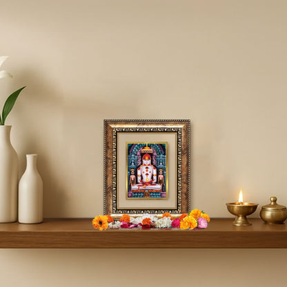 Diviniti 24K Gold Plated Adinath Divine Table Top Frame for Home Mandir & Office Decor | Premium Jain Spiritual Gift