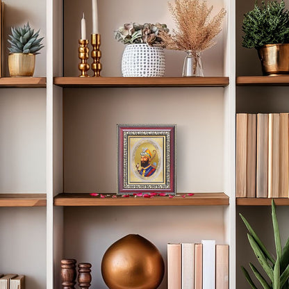Diviniti 24K Gold Plated Guru Gobind Singh Ji |Sacred Sikh Table Top Royal Photo Frame for Home Decor & Office Ambiance | Premium Spiritual Gift