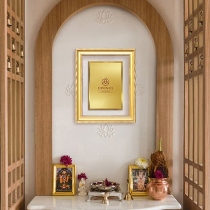Diviniti Double Glass Frame Personalised Wall Mount Photo Frame in 24K Gold Plated Foil